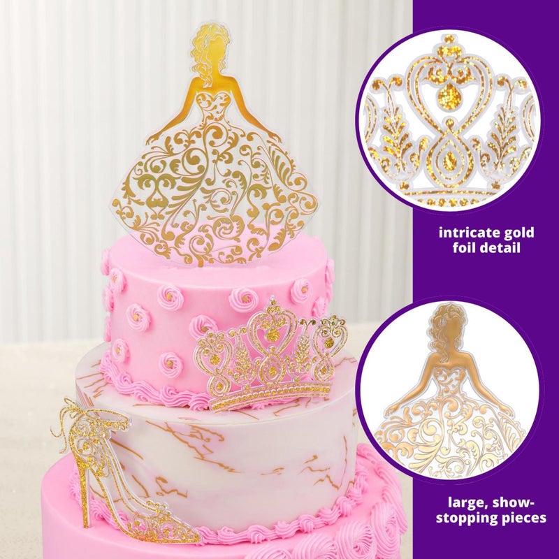 DecoPac QUINCEANERA Cake Decorating Kit, XL-GOLD Cake and Cupcake Toppers for Girls Sweet 15 Birthdays and Parties, Quince AÃ±os - Image 3