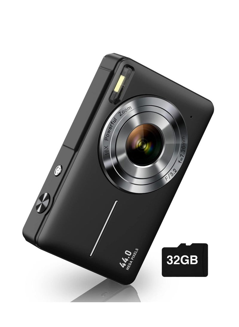 Generic Himacom Autofocus Digital Camera for Kids FHD 1080P 44MP Rechargeable Compact Mini Portable Pocket 16X Digital Zoom Camera with 32GB Memory Card Support For Taking Photos Recording Videos for Thanksgiving New Year Gifts DC403 (Black) - Image 5