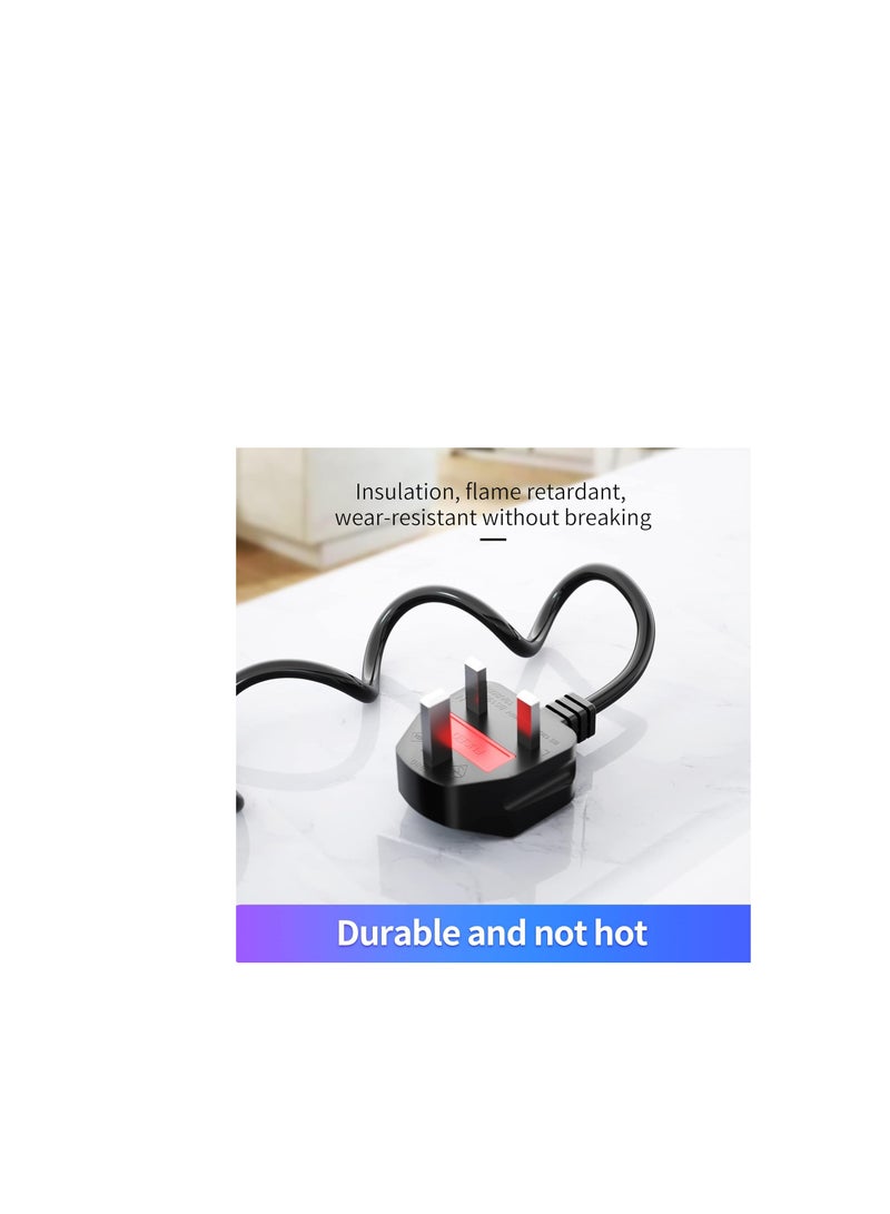 Terabyte Computer Spares 1.8m UK Kettle Lead Computer Power Cable 3 Pin 240V Plug to IEC Connector C13 6A - Image 2