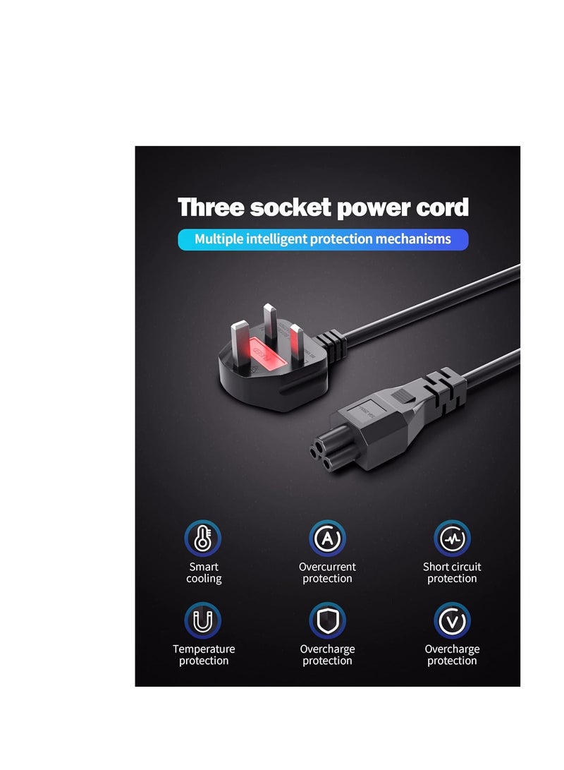 Terabyte Computer Spares 1.8m UK Kettle Lead Computer Power Cable 3 Pin 240V Plug to IEC Connector C13 6A - Image 3