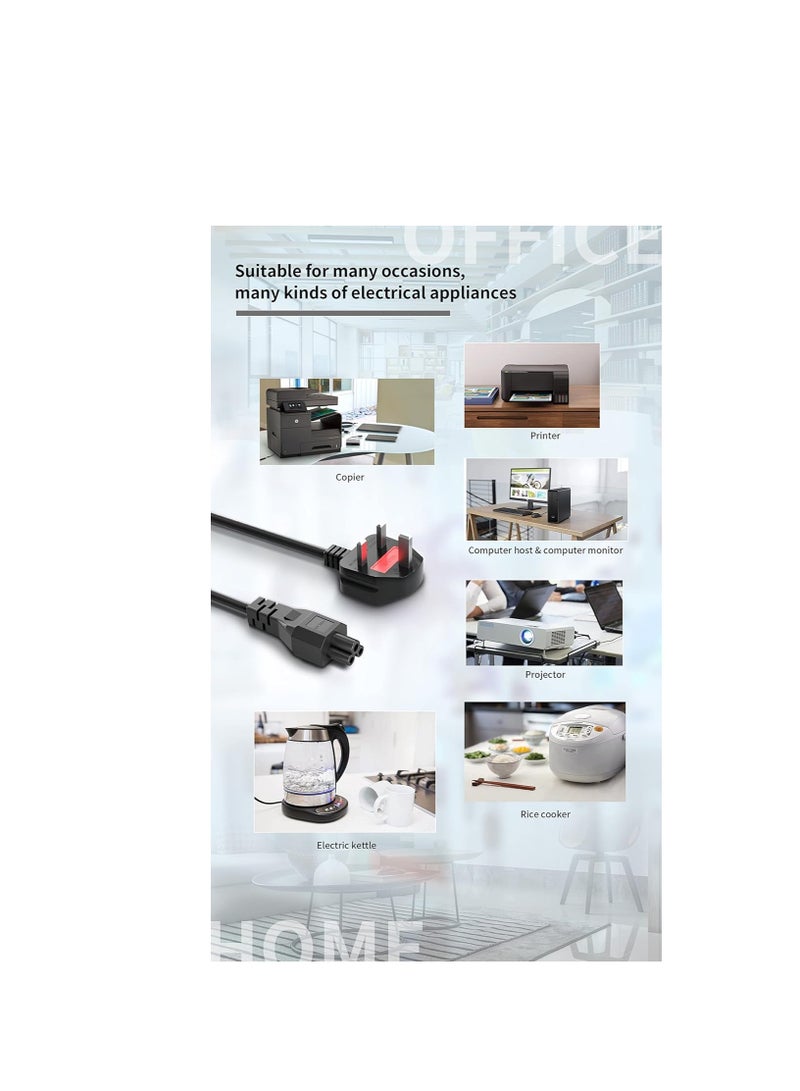 Terabyte Computer Spares 1.8m UK Kettle Lead Computer Power Cable 3 Pin 240V Plug to IEC Connector C13 6A - Image 5