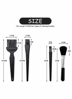 KASTWAVE Keyboard Brush, Anti Static Brushes, PC Cleaning Kit, Dust 4 Pcs Small Portable Plastic Handle Nylon Computer Brush Kit, Black  - Image 3