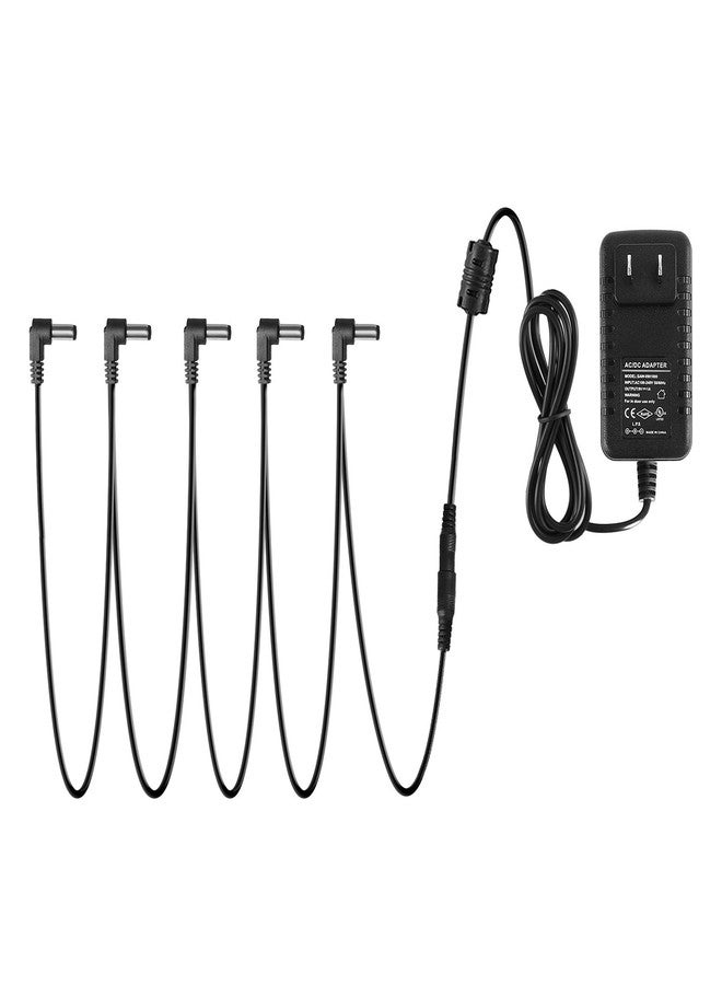 Donner DPA-1 Guitar Pedal Power Supply Adapter 9V DC 1A Tip Negative 5 Way Daisy Chain Cables for Guitar Effect Pedal - Image 1