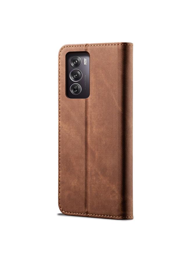 S-TOP Case For OPPO Reno12 5G Global Denim Texture Casual Style Horizontal Flip Leather Case - Image 3