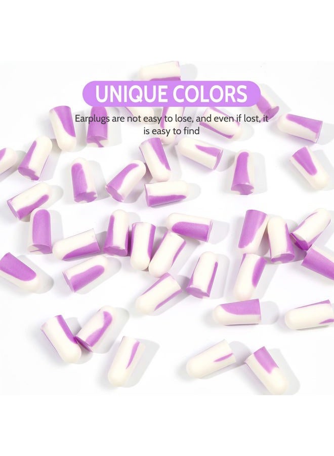 lysian Ultra Soft Foam Earplugs 5 Pairs, 38dB SNR Ear Plugs for Sleeping, Snoring, and All Loud Events (Purple/White) - Image 3
