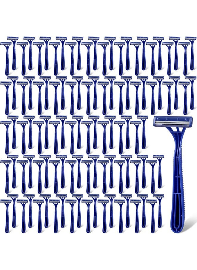 Chumia 200 Pieces Disposable Razor Bulk for Men Individually Wrapped Twin Blades Shaving Razor for Shaving Safety Hotel Guest House Travel Home Use Portable, Blue  - Image 1