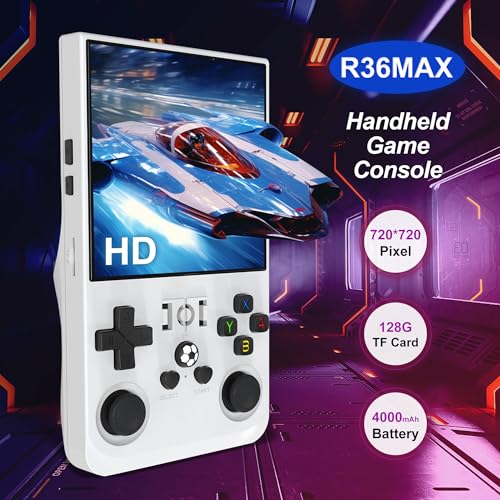YOUNEEDFUL 2026 Upgraded R36MAX Handheld Game Console Builtin 128GB TF Card 4000mAh Battery 20000Classic Games Linux System 40inch IPS Screen Black - Image 5