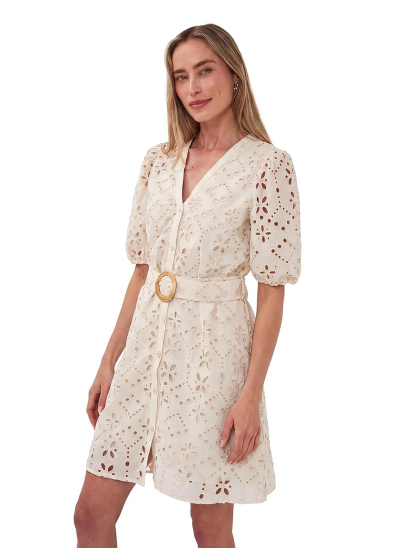 Esqualo  Esqualo Dress Broderie Anglaise for Women | Best Price UAE