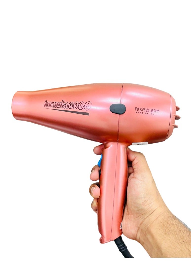 تكنو دراي  حوّلي روتين تصفيف شعرك مع مجفف الشعر فورمولا 6000 تيكنو دراي 2500 واط باللون الوردي - أداء احترافي في المنزل - Image 1