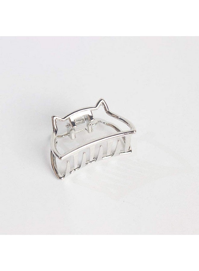 ANNACREATIONS Korean Style Metal Hair Claw Clips Hair Catch Barrette Jaw Clamp for Women Half Bun Hairpins for Thick Hair, Pack of 4 (Gold Gloss) (Cat multi 4) - Image 4