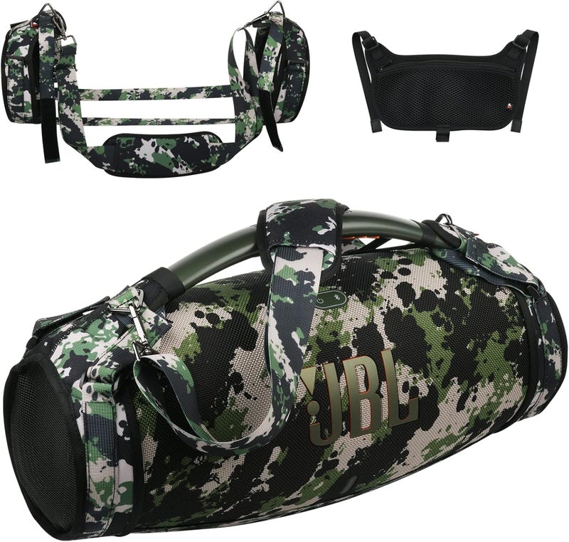 TXesign Travel Carrying Strap for JBL Boombox 3/Boombox 3 Wi-Fi Waterproof Portable Speaker, Shoulder Strap with Two Side Covers Travel Carrying Pouch for JBL Boombox 3 (Camo) - Image 1