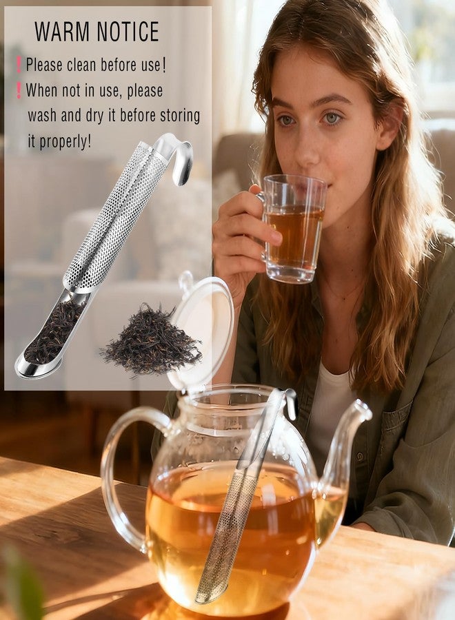 BADAO 304 Stainless Steel Tea Infuser for Loose Leaf Tea Steeper,Tea Strainer,Food-Grade Fine Mesh Tea Diffuser Set w/Cleaning Brush for Single-Cup Brewing;Sifter for Flour,Matcha,Coffee,Spices,Seasonings - Image 2
