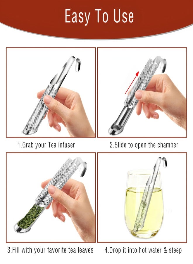 BADAO 304 Stainless Steel Tea Infuser for Loose Leaf Tea Steeper,Tea Strainer,Food-Grade Fine Mesh Tea Diffuser Set w/Cleaning Brush for Single-Cup Brewing;Sifter for Flour,Matcha,Coffee,Spices,Seasonings - Image 3