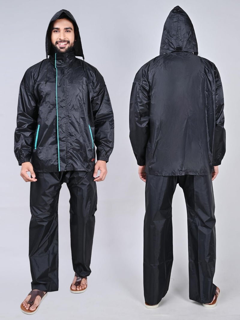 Rupa Rainwear for Men, Deluxe Collection, Waterproof PVC Rain Jacket with Pants and Carry Bag, Pack of 1 - Image 5
