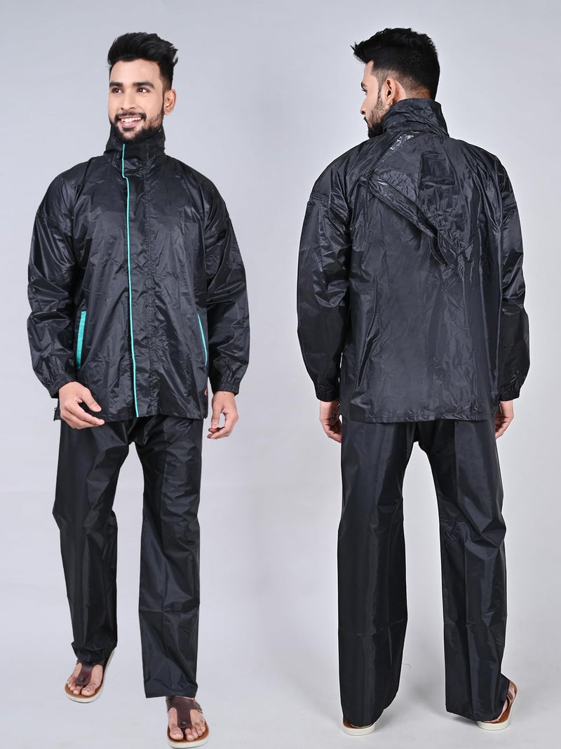 Rupa Rainwear for Men, Deluxe Collection, Waterproof PVC Rain Jacket with Pants and Carry Bag, Pack of 1 - Image 4