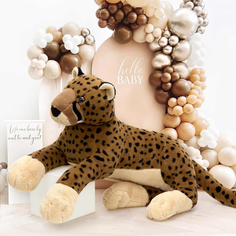 MaoGoLan Large Cheetah Stuffed Animal, Giant Cheetah Plush Toy for Girl Boy, Ridable Stuffy Leopard for Kid, Stuffed Leopard Plush Pillow for Valentines Birthday Gifts Baby Shower Party Favor 53 inch - Image 4