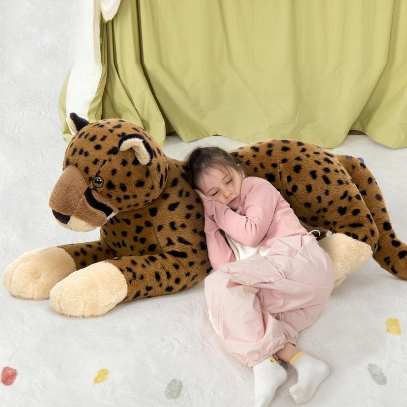 MaoGoLan Large Cheetah Stuffed Animal, Giant Cheetah Plush Toy for Girl Boy, Ridable Stuffy Leopard for Kid, Stuffed Leopard Plush Pillow for Valentines Birthday Gifts Baby Shower Party Favor 53 inch - Image 2
