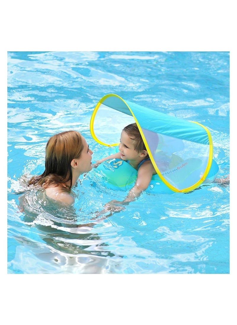 LIXADA Baby Swim Float with Detachable Sunshade Canopy and Safe Seat For Babies Aged 18-24 Months  - Image 3
