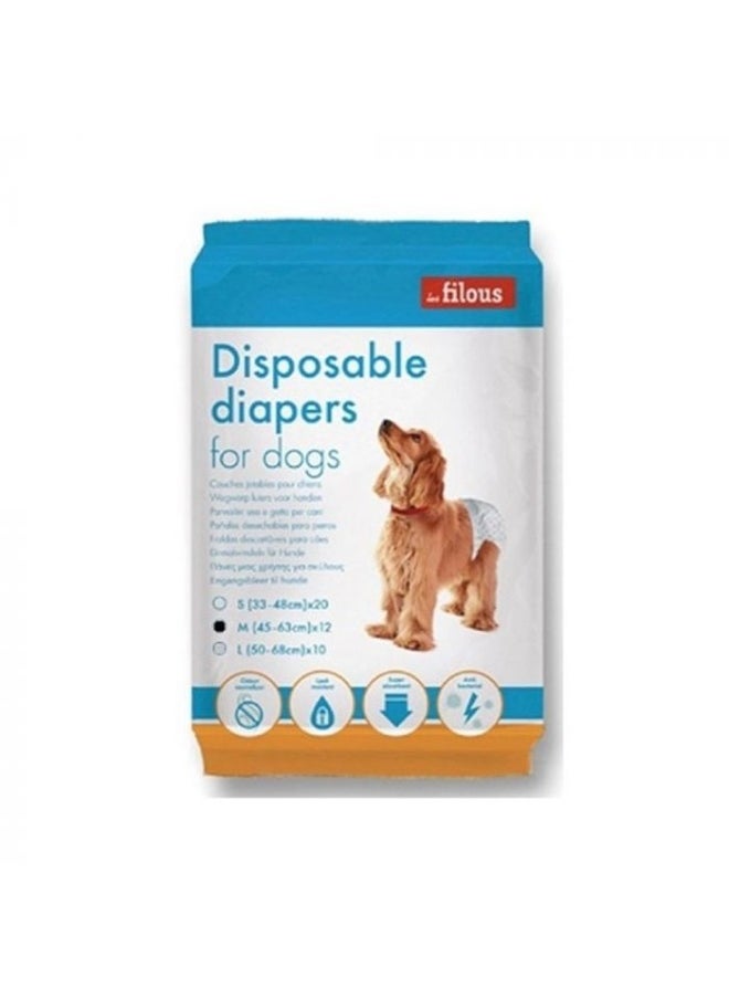 Les Filous Les Filous Pet Diaper Deluxe M Size 12pcs 