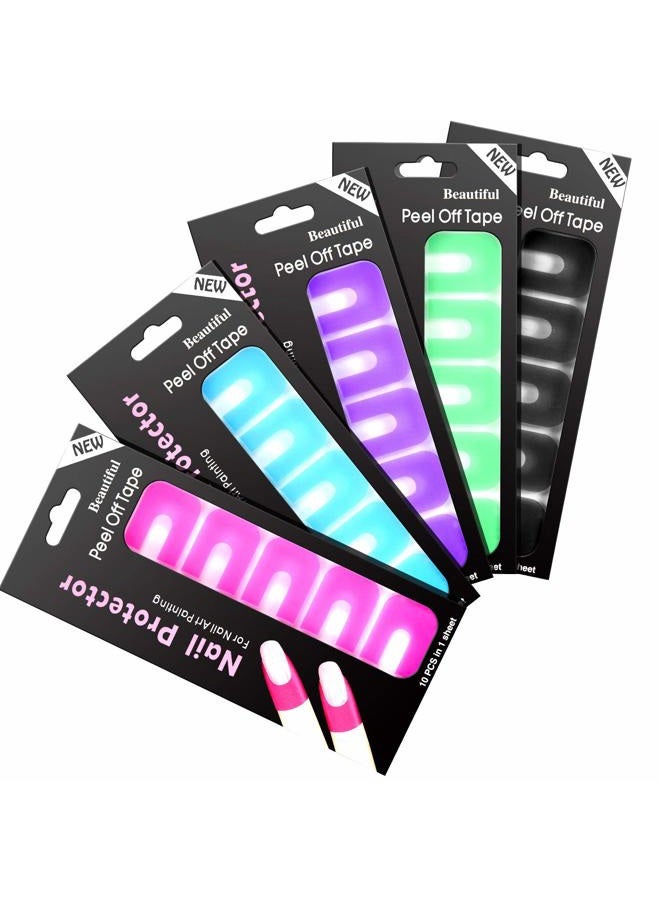 Outus 150 Pieces U Shape Nail Polish Protector Nail Guards Spill Proof Stickers Peel Off Nail Stickers for Nail DIY - Image 1