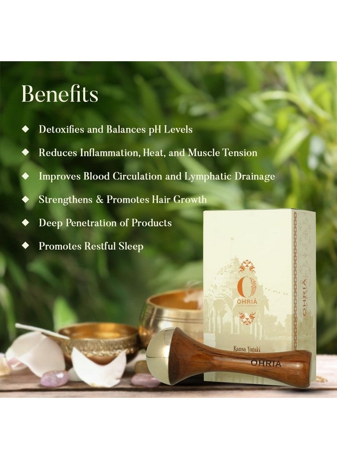 Ohria Ayurveda Kansa Face Massage Ritual/Kit | Gives Natural Glow to Your Face (Set of 3) - Image 4