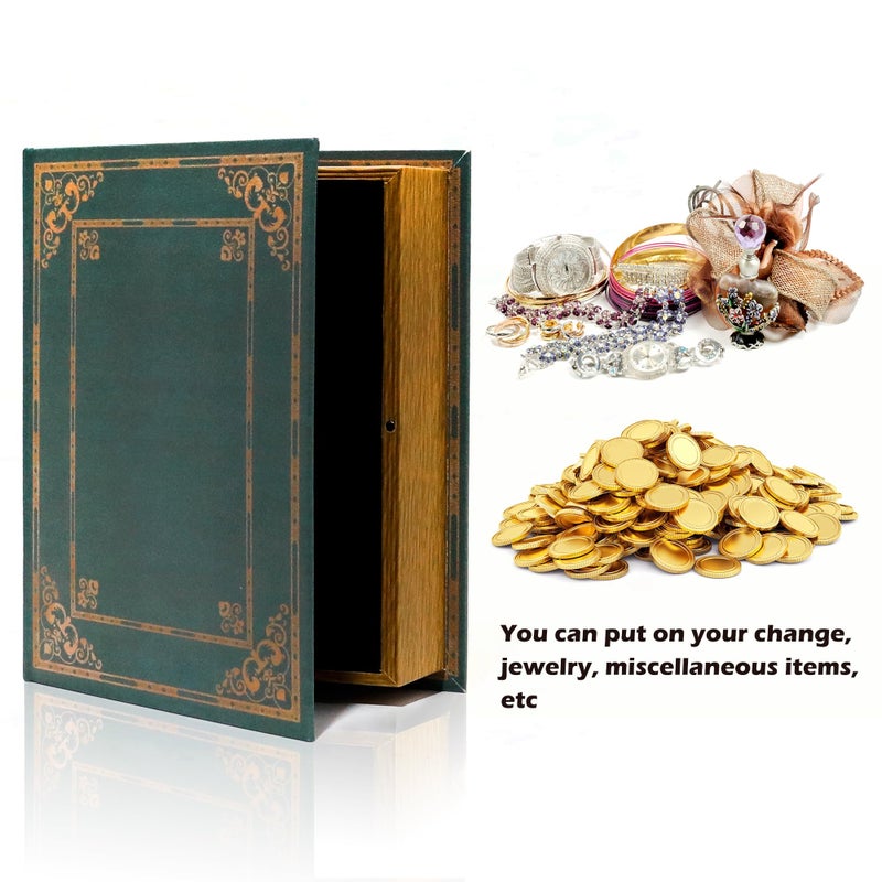 Jolitac Wooden Decorative Book Boxes 3-Pack - Vintage Style Secret Storage Boxes Handcrafted Wooden Storage Containers with Rustic Magnetic Closure for Jewelry & Keepsakes (Vintage Green) - Image 5