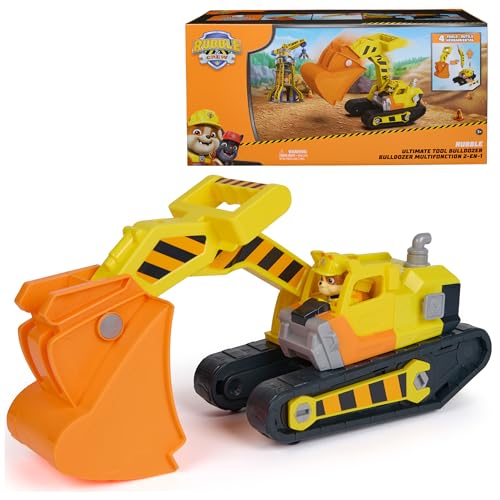 Rubble & Crew Rubble  Crew Rubbles Ultimate Tool Bulldozer Vehicle Toy Truck with Action Figure PAW Patrol Kids Toys for Boys  Girls Ages 3 and Up - Image 1