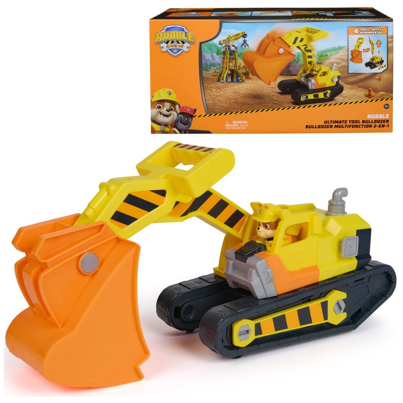 Rubble & Crew Rubble  Crew Rubbles Ultimate Tool Bulldozer Vehicle Toy Truck with Action Figure PAW Patrol Kids Toys for Boys  Girls Ages 3 and Up - Image 3