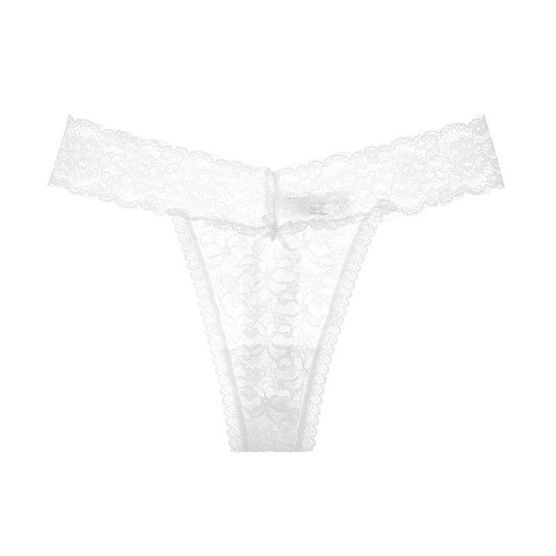 Large Size Lace Women'S Thong Transparent Hollow T Pants Low Waist Underwear - Image 1