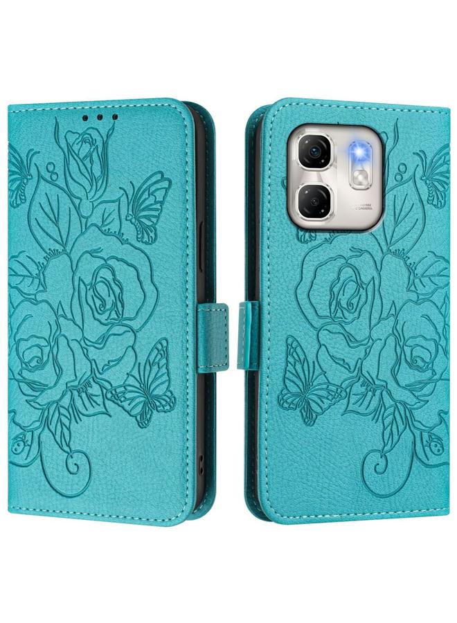 Zaboon Case For Infinix Hot 50i 5G / Smart 9 4G Embossed Rose RFID Anti-theft Leather Phone Case - Image 2