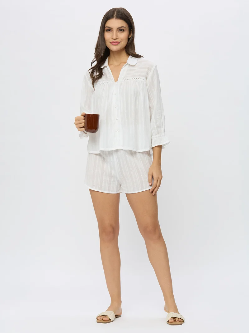AMMARZO Cotton Dobby Relaxed Shorts