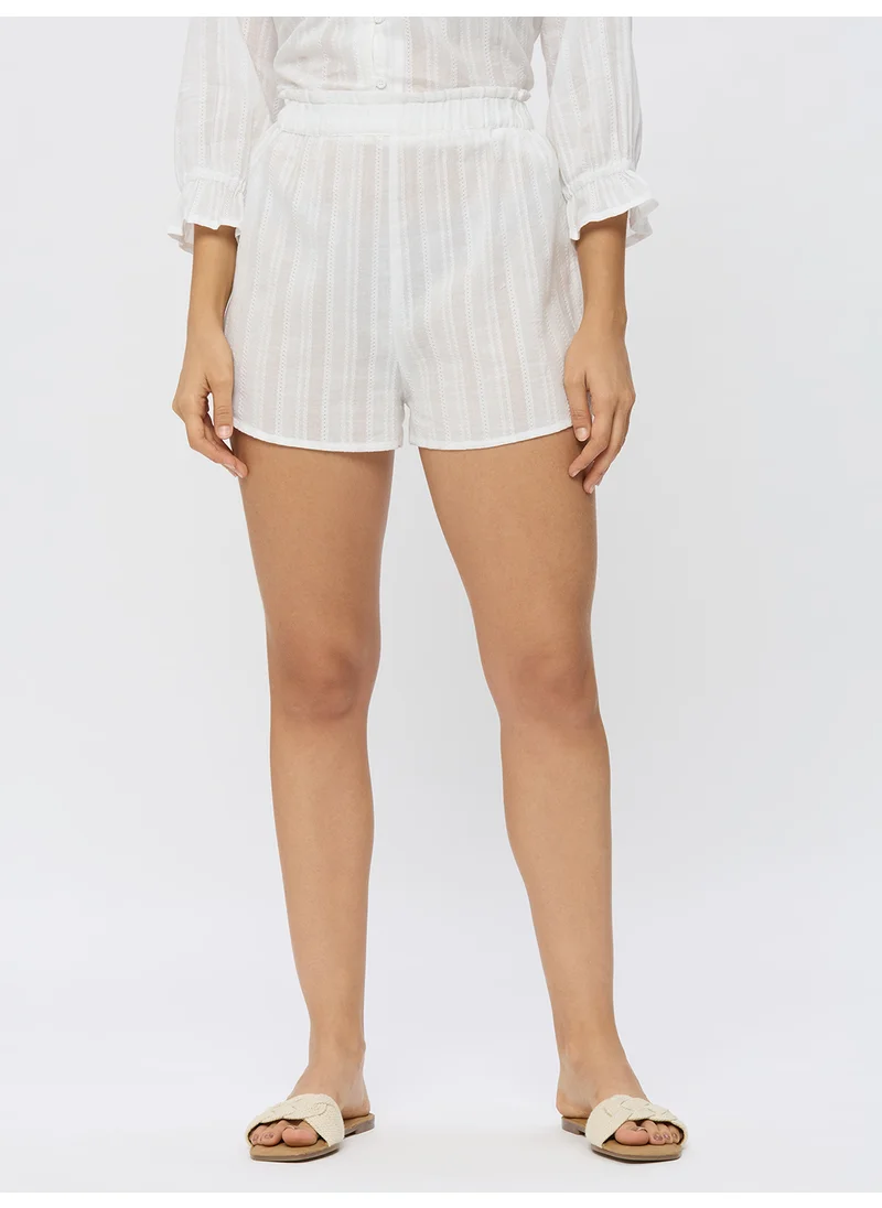 أمارزو Cotton Dobby Relaxed Shorts
