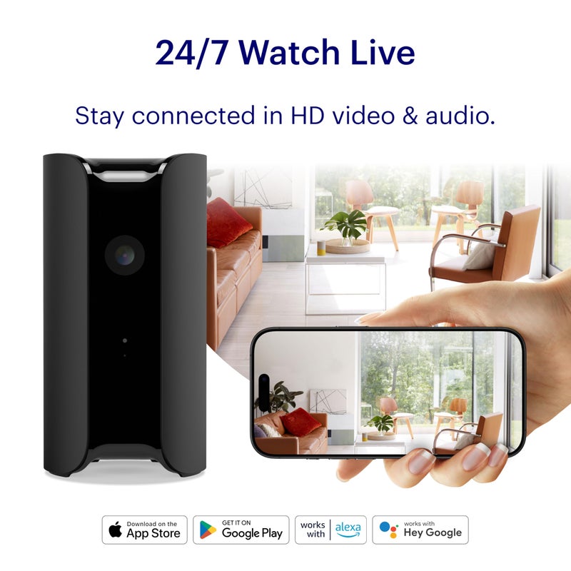 Canary View Indoor Home Security Camera 1080p HD WiFi IP | 24/7 Watch Live Video, Motion Alerts, Two-Way Talk, Night Vision, 10x Zoom, Private Mode, Compatible with Alexa, Google Assistant - Image 2