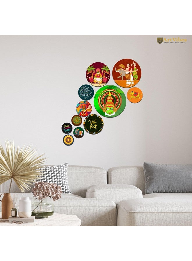 Artvibes Decorative Wooden Wall Hanging Decoration Item for Home | Office | Gift | Decor Art | Livingroom, Bedroom | Stylish Modern Artwork (WPS_145N) Pack of 11 Pieces - Image 3