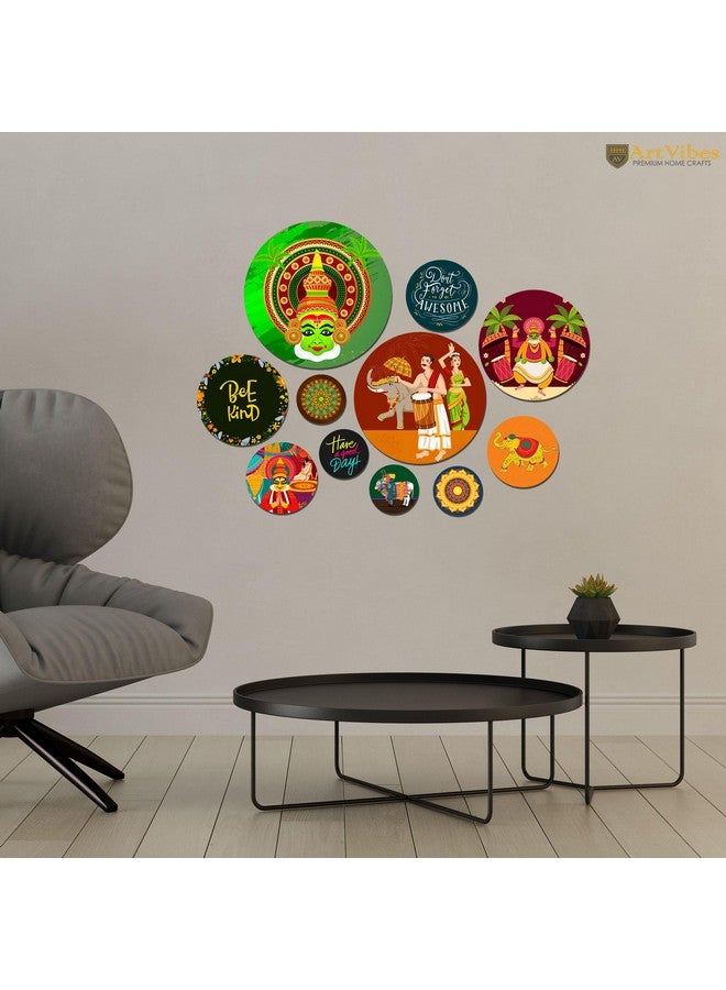 Artvibes Decorative Wooden Wall Hanging Decoration Item for Home | Office | Gift | Decor Art | Livingroom, Bedroom | Stylish Modern Artwork (WPS_145N) Pack of 11 Pieces - Image 4