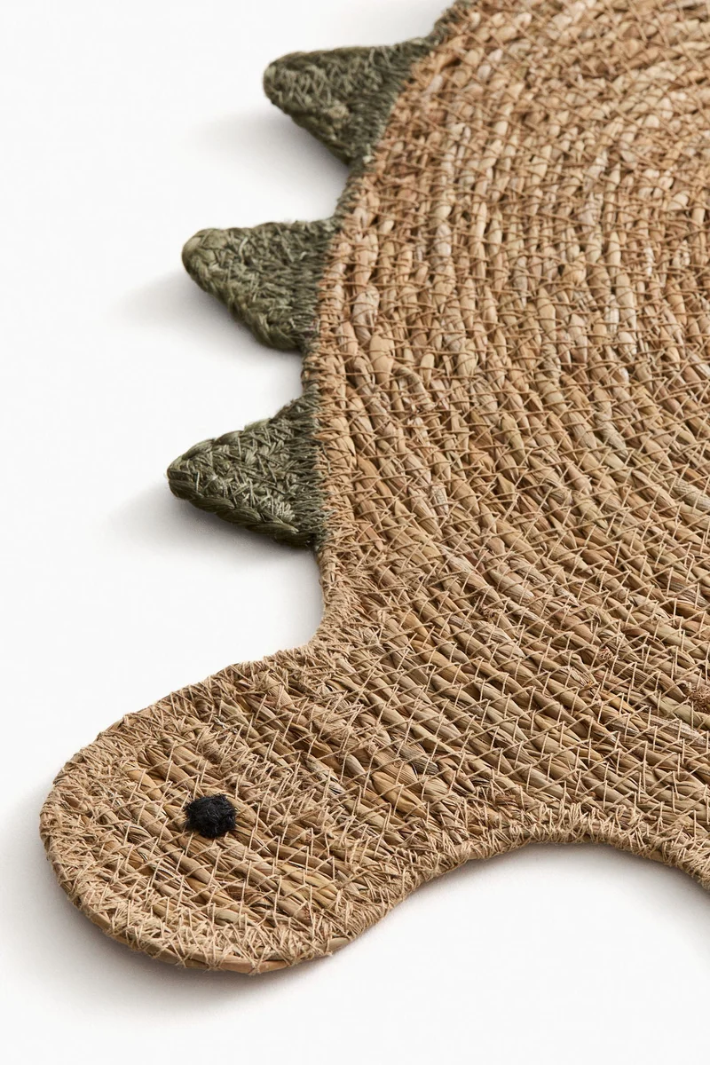 اتش اند ام مفرش طاولة من القش على شكل ديناصور