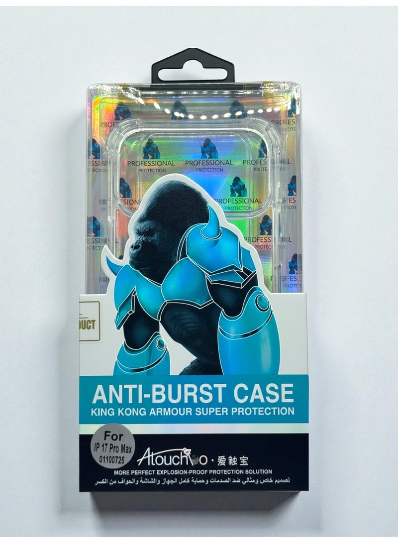 جراب iPhone 17 Pro Max - غطاء شفاف مقاوم للصدمات ومقاوم للانفجار مصنوع من مادة TPU مع زوايا معززة (سلسلة King Kong Armour) - Image 4