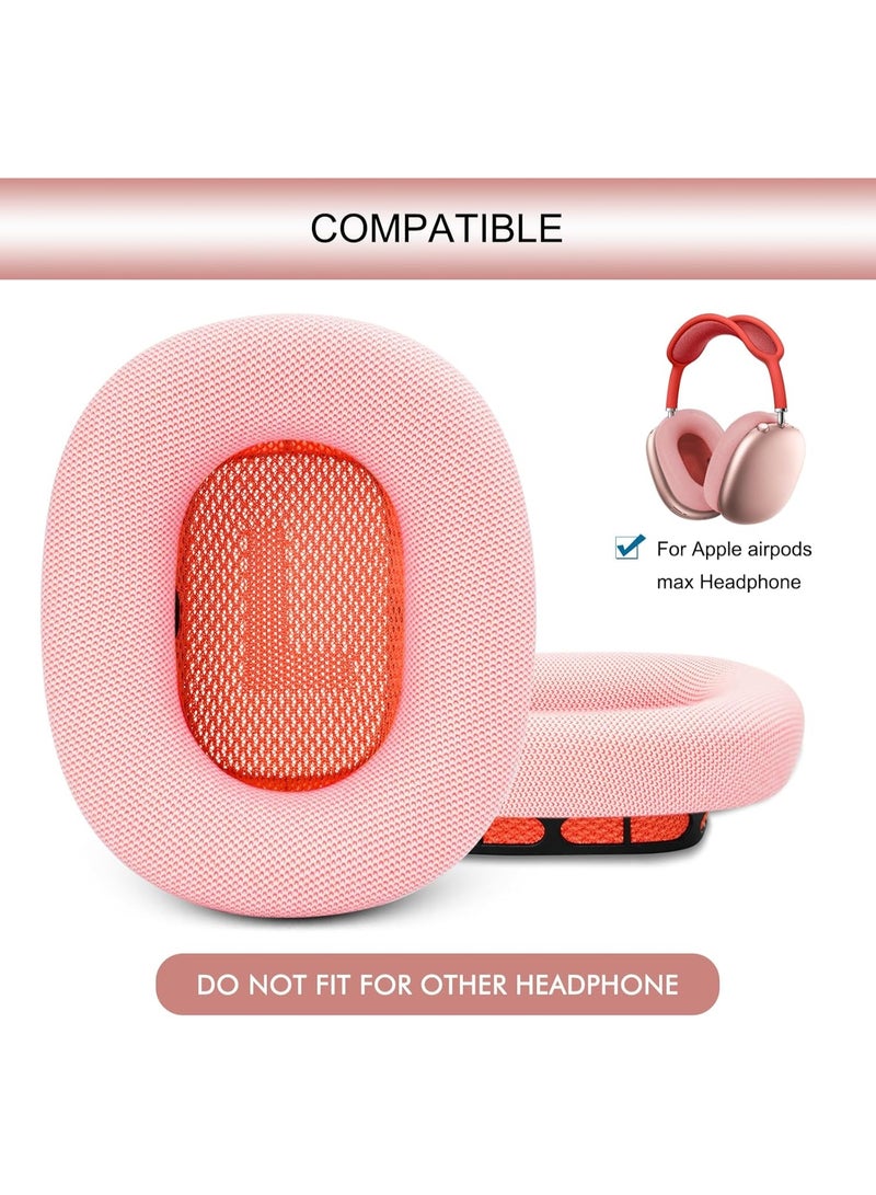 QIRG Upgraded Ear Cushions Replacement Earpads for Apple AirPods Max Headphones, Protein Leather Ear Pads Cover with Memory Foam and Magnet for AirPods Max (Pink) - Image 2