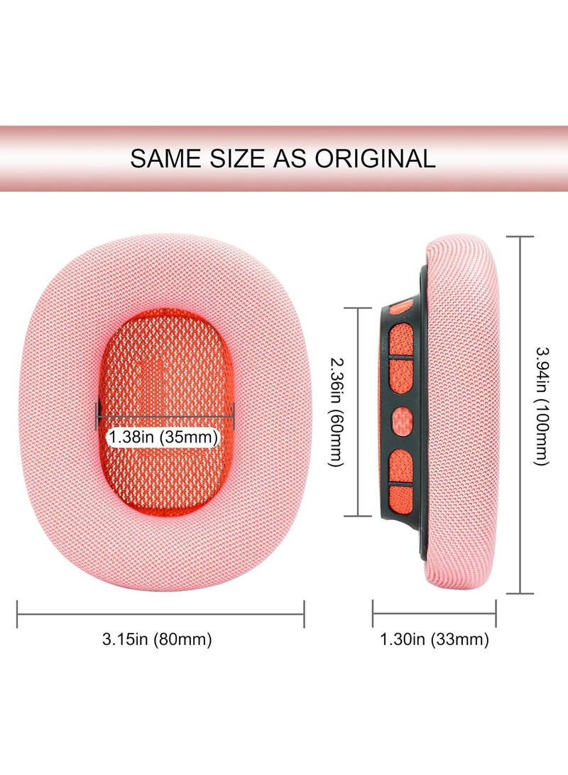 QIRG Upgraded Ear Cushions Replacement Earpads for Apple AirPods Max Headphones, Protein Leather Ear Pads Cover with Memory Foam and Magnet for AirPods Max (Pink) - Image 3