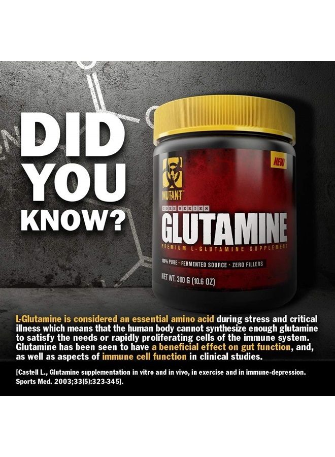 Mutant Glutamine - 100% Pure Workout Supplement to Help Replenish Glutamine Levels for Improved Muscle Repair, Immune and Digestive System Support After Physical Activity – 300 g – Unflavored - Image 2