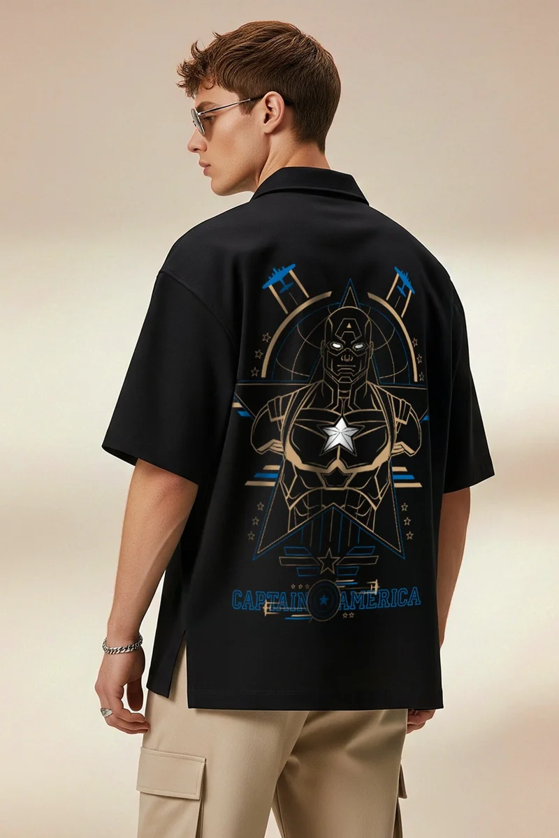 فيردو Veirdo Oversized Shirt for Men – Trendy Printed Casual Wear