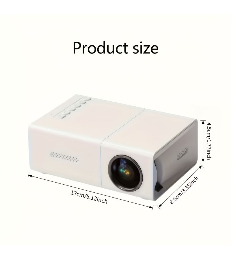 1080P Mini LED Projector Black 240P Resolution Compatible with Phone USB SD Input 16:9 Aspect Ratio Remote Included Home Theater Christmas Halloween Thanksgiving Gift - Image 2