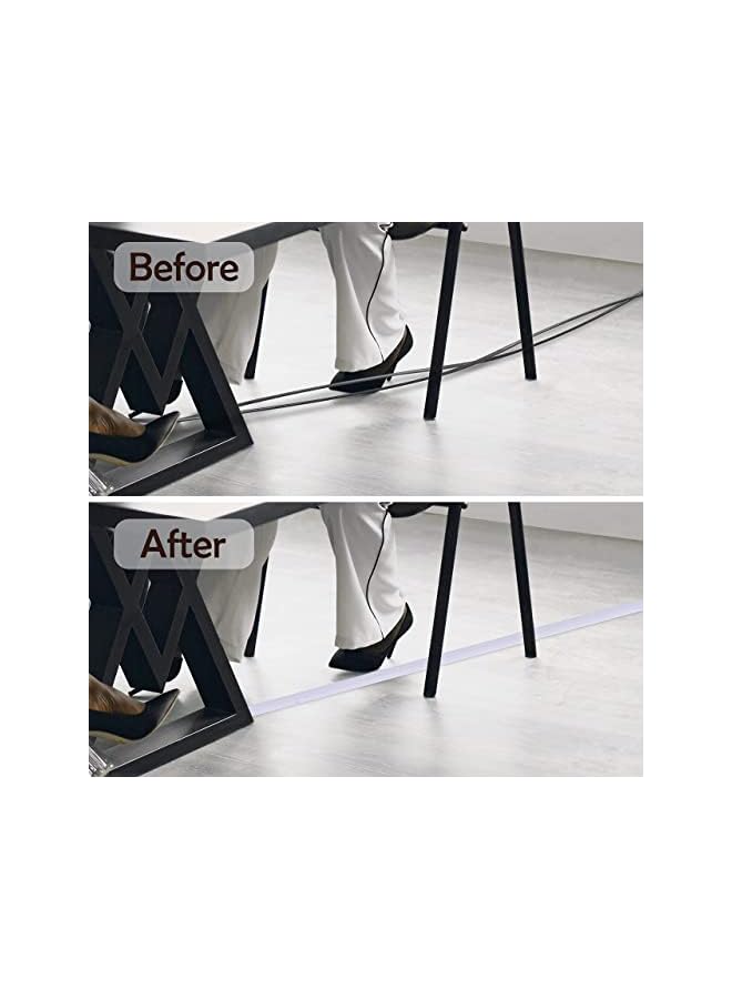 PROMASS Floor Cord Cover, Overfloor Cord Protector, Cable Floor Covers for Cords, Silicone Cord Protector, Ideal Extension Cord Cover to Protect Wires On Floor, Self-Adhesive Power Cable Protector (39Inch) - Image 3