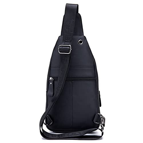 Hebetag Leather Sling Bag Hiking Daypack for Men Women Outdoor Travel Camping Fishing Crossbody Shoulder Chest Pack Casual Backpack - Image 3
