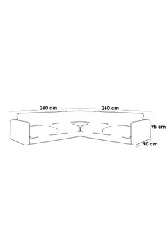 Al Home 4 Seater L-shape Sofa 260x260x95x90 - Beige  - Image 2