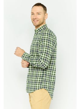 GANT Men Regular Fit Checkered Long Sleeves Casual Shirt, Green Combo  - Image 3