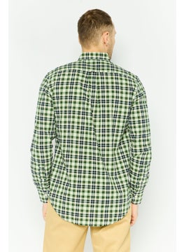 GANT Men Regular Fit Checkered Long Sleeves Casual Shirt, Green Combo  - Image 4