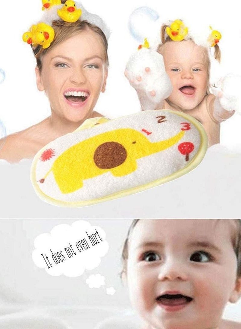 SYOSI Baby Bath Sponge, Soft Foam Scrubber Natural Sponge for Bathing, Shower Scrubber Body Sponge Cute Soft Cotton Baby Bath Foam Rub Shower Sponge for Kids Babies Men Women, Set of 3 - Image 3