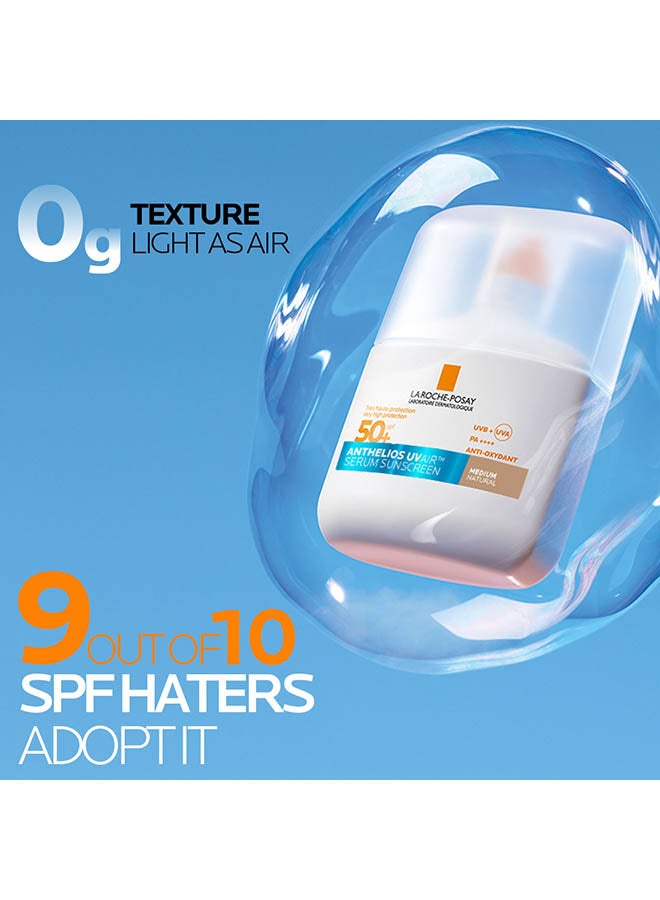 La Roche-Posay Anthelios UVAir Medium Natural Shade Sunscreen Serum SPF 50+ with Niacinamide; Daily Facial Sunblock for Men/Women; Light as Air Texture with Invisible Finish for All Skin Types 50ML - Image 2