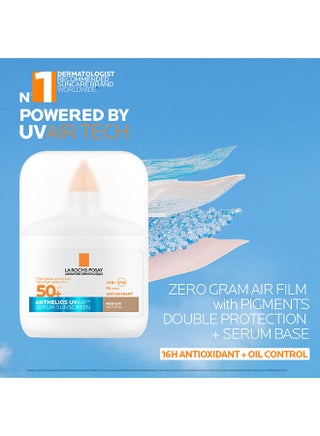 لاروش بوزيه أنثيليوس UVAir سيروم واقي الشمس لون طبيعي متوسط +SPF 50 مع النياسيناميد، واقي يومي للوجه للرجال والنساء، قوام خفيف كالهواء بلمسة نهائية غير مرئية لجميع أنواع البشرة، 50 مل - view 5